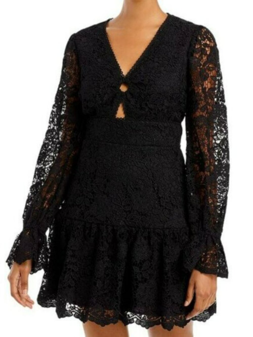 NWOT! BLOOMINGDALE'S AQUA Lace O Ring DRESS SZ M